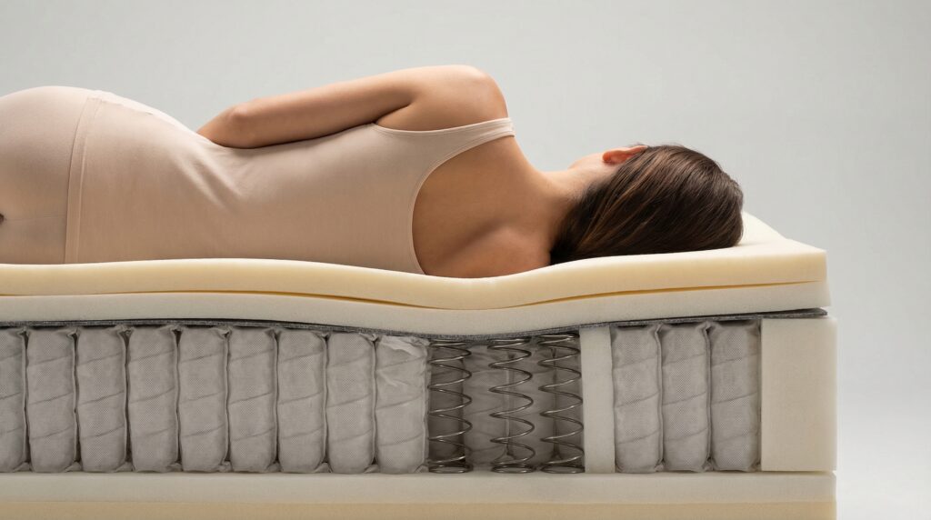 Titelbild: Boxspringbett Matratze: Federkern, Härtegrad & Körpergewicht richtig wählen