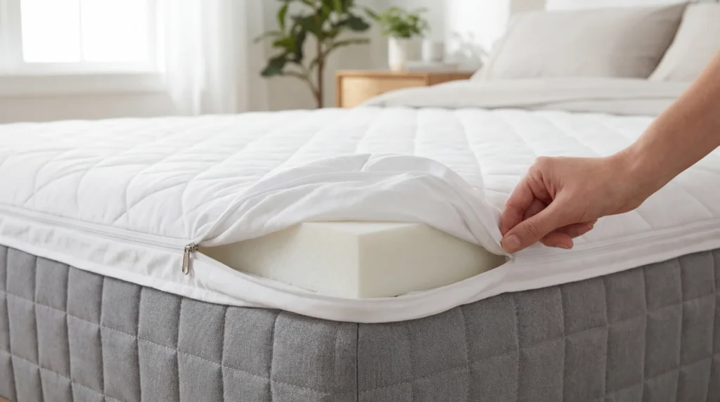 Titelbild: Boxspringbett reinigen und Topper pflegen – Lebensdauer verlängern