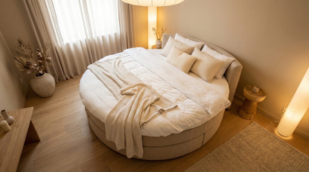 Titelbild: Rundes Boxspringbett: Worauf achten und für wen?