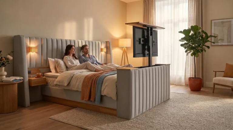 Boxspringbett mit Fernseher: TV-Integration, Bildschirmgrößen und Schlafzimmer-Entertainment