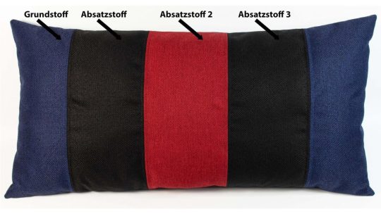 Kissen Modell Asto, Webstoff WT-Dunkelblau, WT-Schwarz, WT-Rot