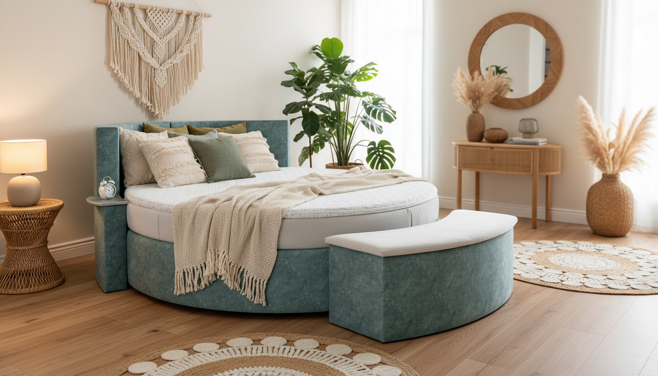 Rundes Boxspringbett Skip 240 x 240